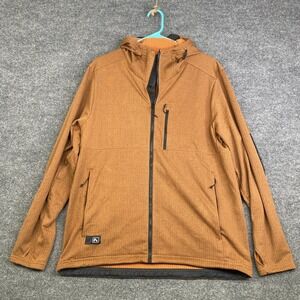 Flylow Gear Mens Grid Fleece Full Zip Pierogi Hoody Brown Style 1213 Size L